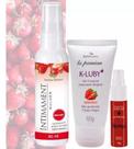 Desodorante Íntimo Morango + Lubrificante K-Luby Morango + Calda Bejável Secret Sexy Morango