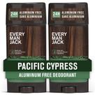 Desodorante masculino Every Man Jack Pacific Cypress Mantenha-se fresco com um desodorante sem alumínio para todos os tipos de pele Eliminador de odores, duradouro, com ingredientes de origem natural 3 onças (pacote com 2)