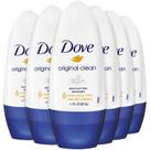 Desodorante Roll-On Dove Original Clean 50mL para Mulheres Pacote com 6