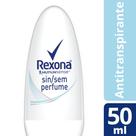 Desodorante Roll-On Rexona Sem Perfume Feminino 48h Hipoalergênico 50ml