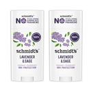Desodorante Schmidt's Lavender & Sage 75 mL, proteção 24 horas, pacote com 2 unidades Desodorante Schmidt's Lavender & Sage 75 mL, proteção 24 horas, pacote com 2 unidades
