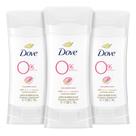 Desodorante Stick Dove 0% de pétalas de rosa de alumínio, 75 ml, pacote com 3
