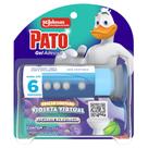 Desodorizador Sanitário Pato Gel Adesivo Violeta Virtual Aplicador e Refil 6 Discos