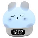 Despertador Cartoon Rabbit Silicone com luz noturna LED