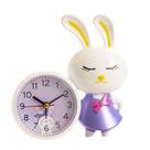 Despertador Creative Cartoon Rabbit para crianças de plástico roxo