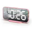 Despertador digital ALANAS Dual Alarms com Snooze 2 USB rosa