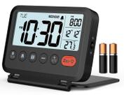Despertador digital de viagem MeesMeek 6201 com display LCD Despertador digital de viagem MeesMeek 6201 com display LCD
