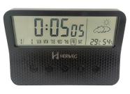 Despertador Digital Importado Preto Herweg 2986