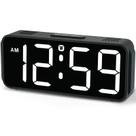 Despertador Digital Peakeep Compacto com Backup de Bateria Branco