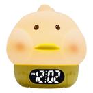 Despertador fofo em forma de pato com luz noturna para crianças