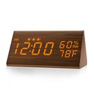 Despertador JALL Digital com display de tempo LED de madeira marrom