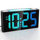 Despertador LED digital Mesqool com dígitos RGB e luz noturna