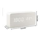 Despertador LED Multifuncional Digital de madeira com tempo - Branco Despertador LED Multifuncional Digital de madeira com tempo - Branco