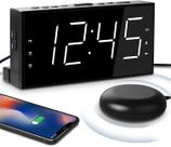 Despertador Mesqool Loud para dormir pesado com alarme vibratório