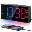 Despertador PPLEE RGB Digital com exibição diurna e alarmes duplos
