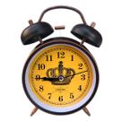 Despertador Retro Crown Style Twin Bell Non Ticking