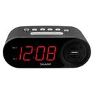 Despertador Sharp Digital Easy Read com carregador USB preto