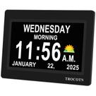 Despertador TROCOTN Dementia com calendário e DST automático de 7 polegadas