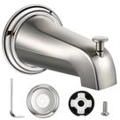 Desviador de bico de banheira Slip On Dreyoo com anel de cobertura de metal escovado
