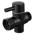 Desviador de chuveiro Sneatup Solid Brass de 3 vias G1/2 (preto fosco)