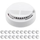 Detector de Fumaca Kit 20 Uni Fogo Incendio Sensor Fotoeletrico Alarme 85db Casa Comercio Seguranca Protecao