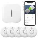 Detectores de vazamento de água RUIKORING WiFi, pacote com 5, com alarme de 120 dB