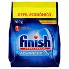 Detergente em pó para máquina de lavar louças finish power powder advanced pacote 700g refil econômico