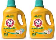 Detergente para roupa Arm & Hammer Sensitive Skin 6200 ml, pacote 2