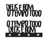 Deus É Bom O Tempo Todo Porta Chaves Parede Criativo Moderno
