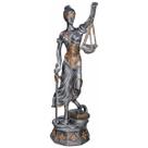Deusa Themis Deusa Justiça Direito 45x18cm Prata C/ Dourado