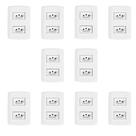 Dez Conjuntos com 2 Tomadas 2p+t 20a 250v, Modular, com Placa 4x2 e Suporte Dez Conjuntos com 2 Tomadas 2p+t 20a 250v, Modular, com Placa 4x2 e Suporte