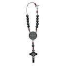 Dezena Fecho Madeira Preta Crucifixo Medalha São Bento 10mm
