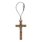 Dezena para Carro Crucifixo em Madeira Natural 9 cm
