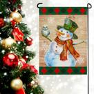 Dia de Natal Decoração de jardim ao ar livre Bandeira de linho impressa