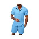 Diário básico moda simples retro sólido listrado verão masculino casual solto conjunto de praia