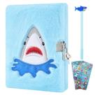 Diário com Cadeado para Meninos PJDRLLC Shark - Caneta e Adesivos (6 a 10 anos)