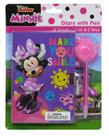 Diário Minnie Mouse com caneta Pom em cartão para meninas
