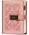 Diário Vintage com Cadeado - Diário de Couro com Senha - Tamanho B6 (14x20cm) - Rosa