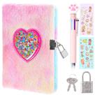 Diary PrinBarbee Heart with Lock para meninas de 6 anos ou mais com acessórios Diary PrinBarbee Heart with Lock para meninas de 6 anos ou mais com acessórios