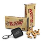 Dicas pré-laminadas RAW 200 Tips com lata de armazenamento e chaveiro