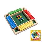 Dice Game Shut The Box de madeira para 1-4 jogadores com tapete de mesa