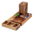 Dice Tower Tapeera magnética de madeira com bandeja de dados D&D