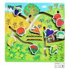 Didaticos Aprenda Brincando Labirinto Frutas e Legumes DM Toys Brinquedo Pedagogico em Madeira