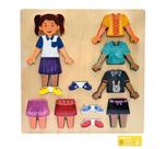 Didaticos Aprenda Brincando Troca Roupinha Menina DM Toys Brinquedo Infantil Recreativo