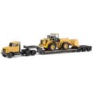 Diecast Masters 1/87 Caterpillar CT681 Lowboy e Pá Carregadeira