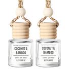 Difusor de Ar para Carro 2 Unidades Sabor Coco e Bambu Aroma Natural
