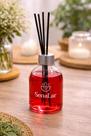 Difusor de Aromas Morango 250ml Vermelho Aromatizador de Ambiente Varetas Perfume Doce Casa Decoração Frescor Duradouro