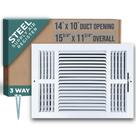 Difusor de suprimento de ar Handua de aço de 3 vias com abertura de duto 14x10