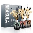 Difusor Reed Brakula, pacote com 3 unidades, linho fresco, jasmim branco e lavanda