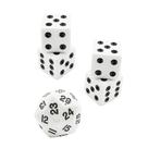 Digital Dices D6, acrílico multifacetado, 2,5 cm, 5 unidades, branco